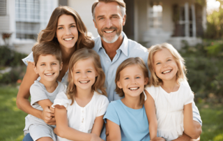 Glückliche Familie Haus